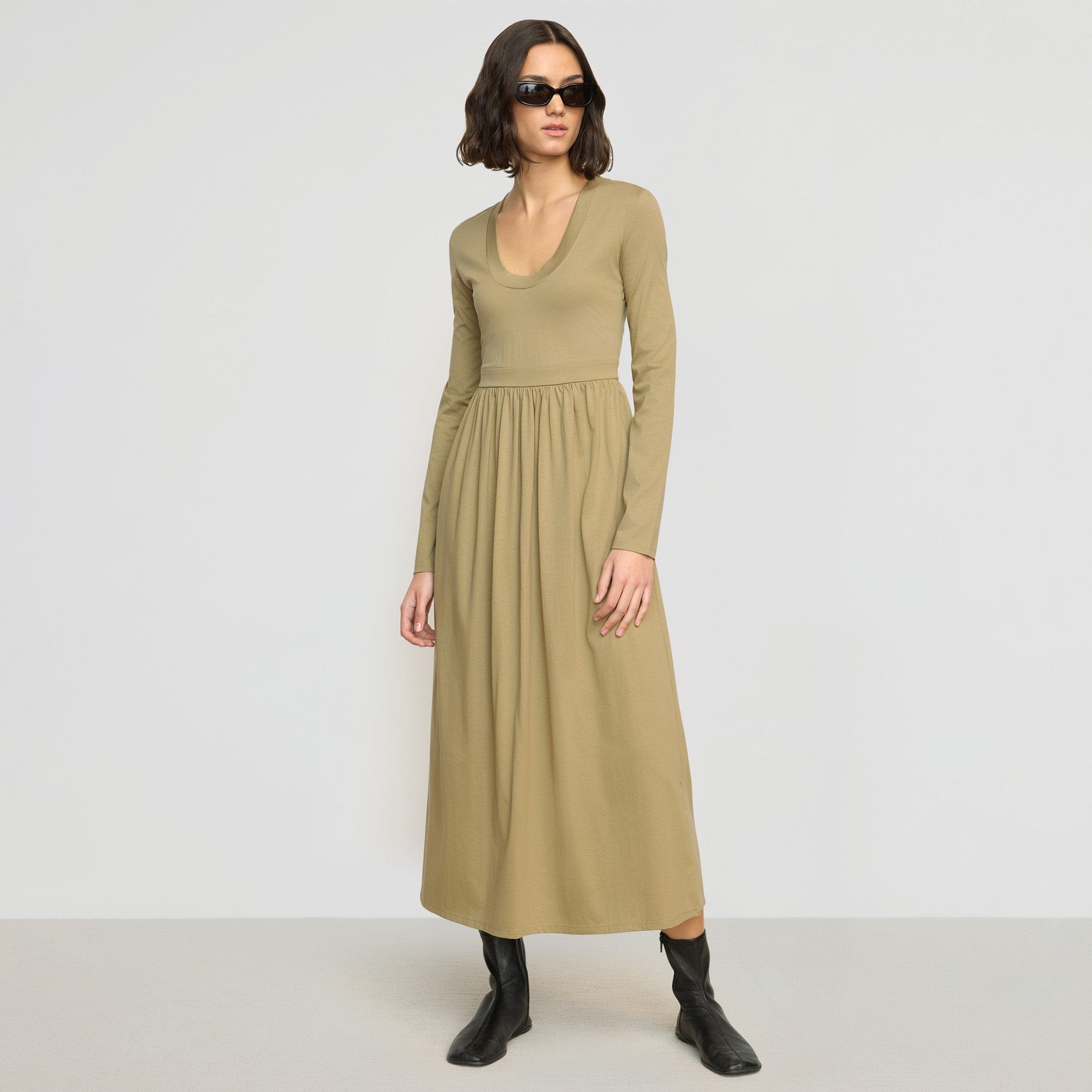 Cherie U-Neck Jersey Dress