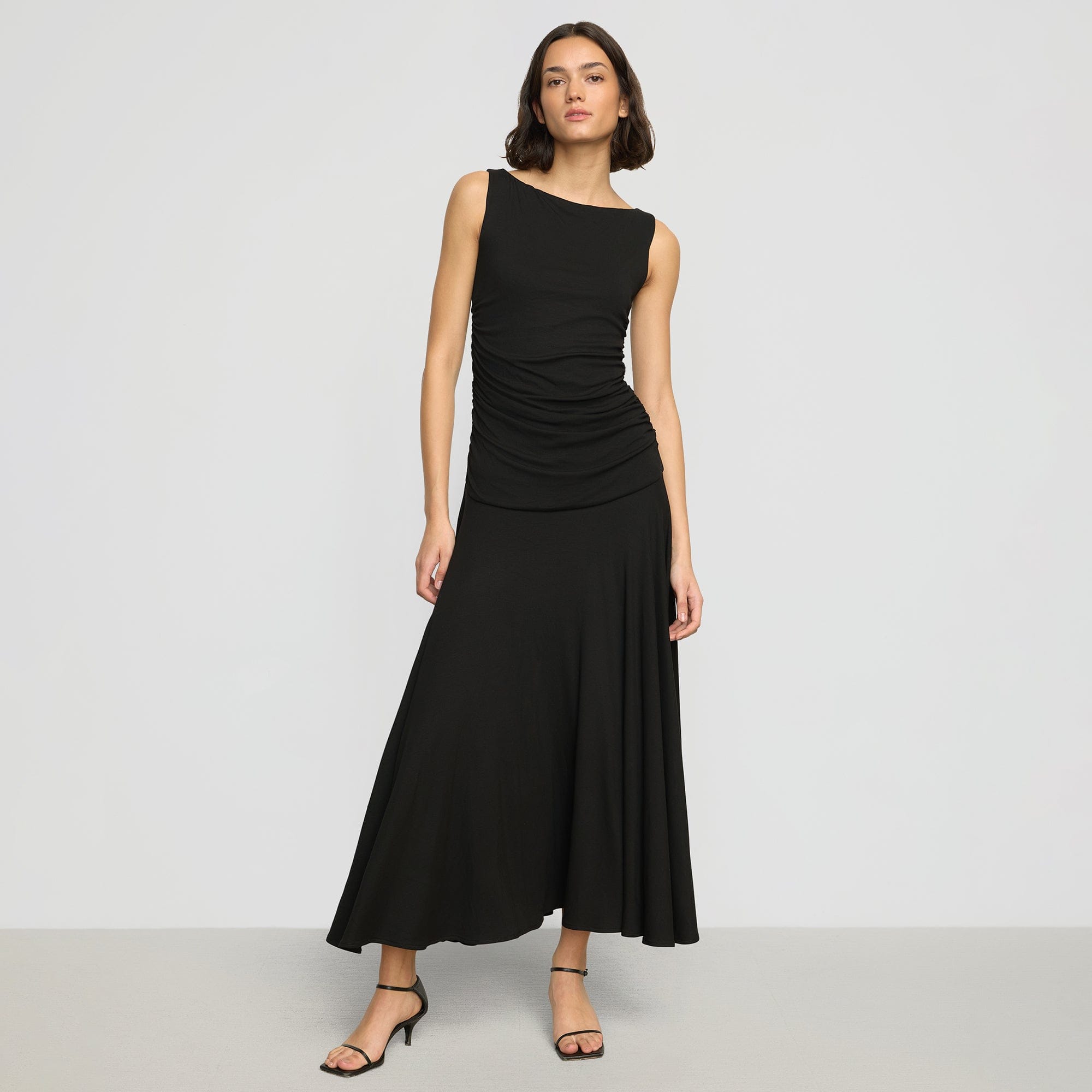 Tamsin Ruched Drop-Waist Maxi Dress