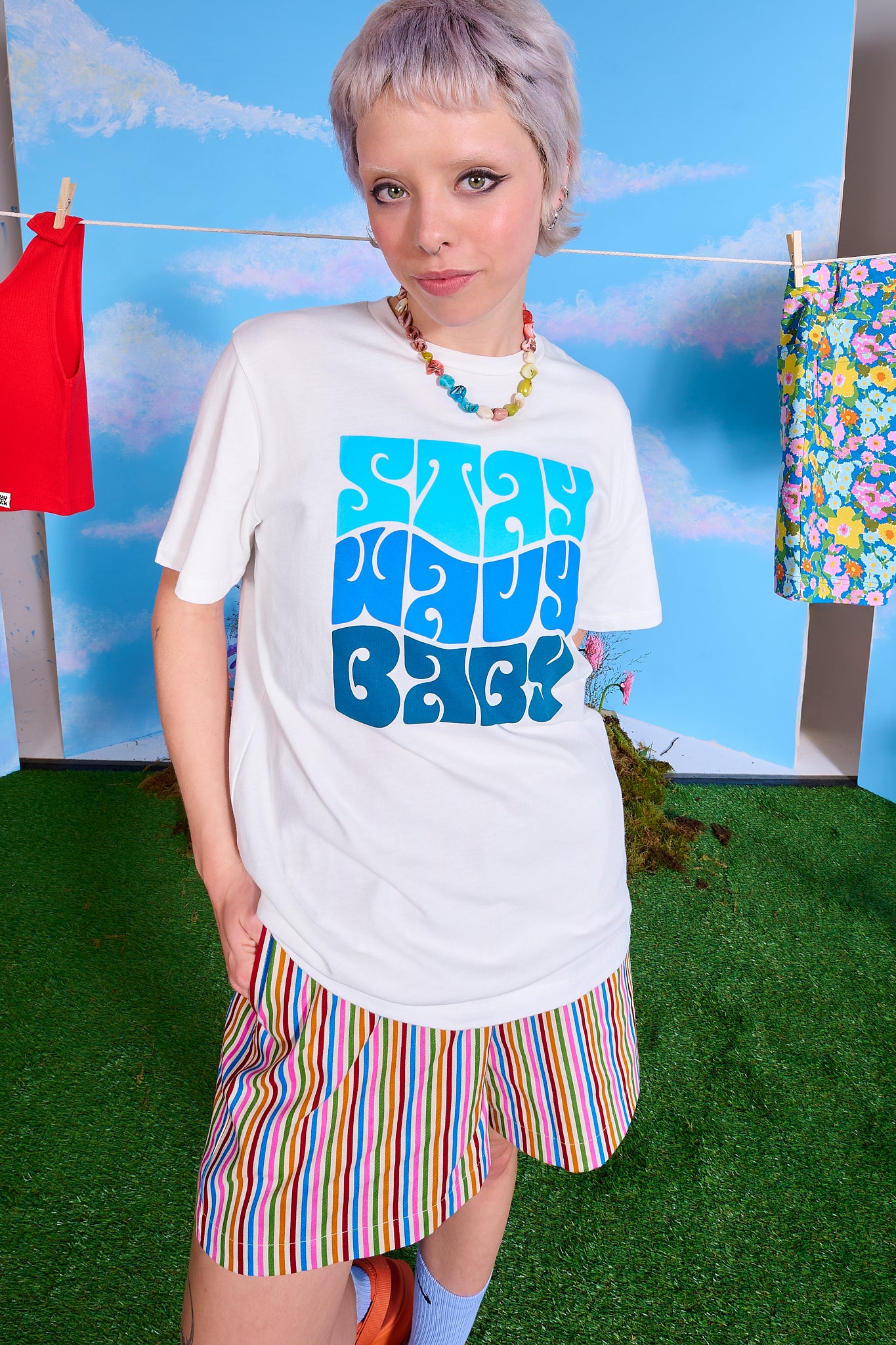 Denver - Cotton Tee in Stay Wavy Print