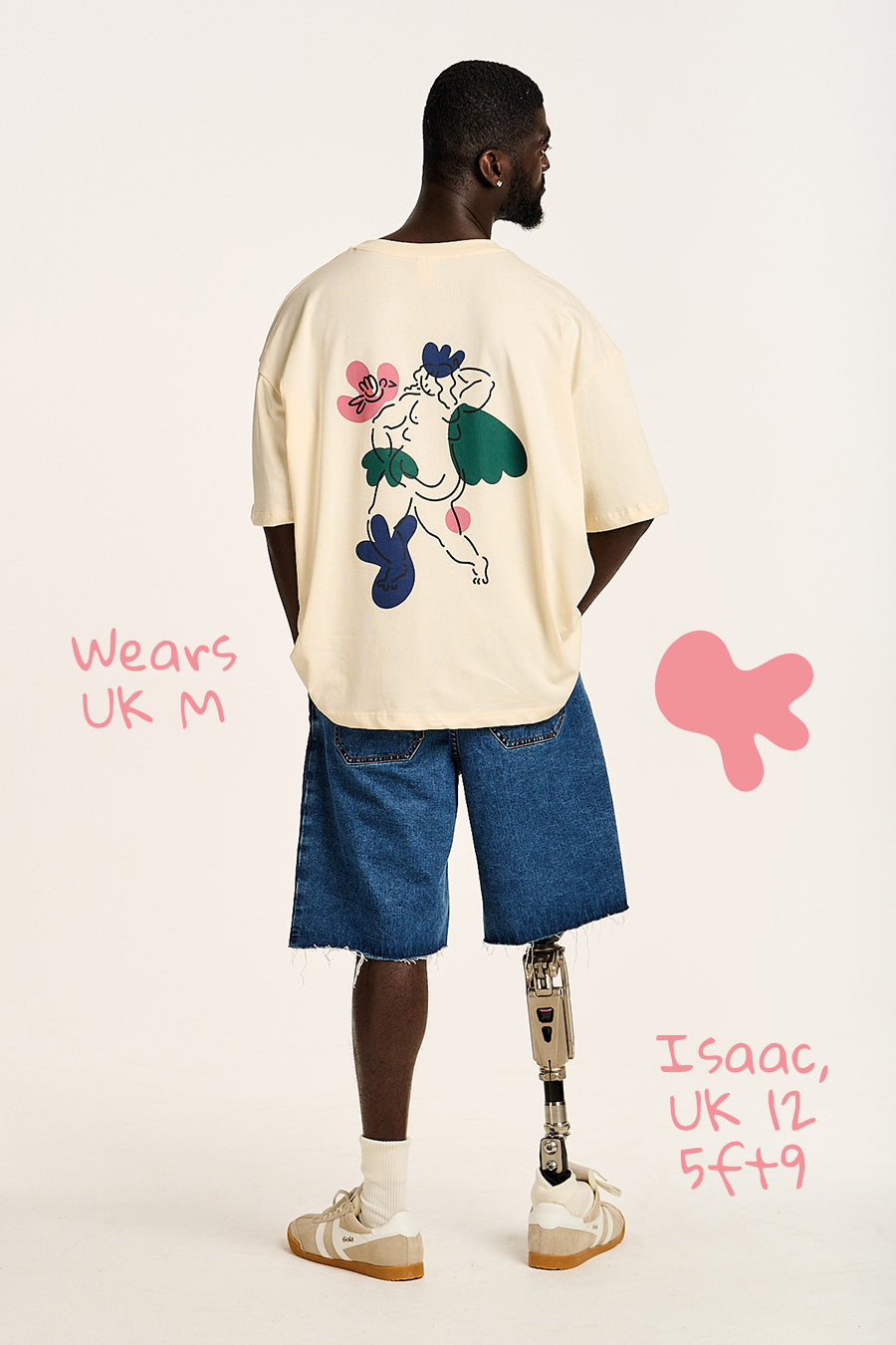 L.E. Benny - Oversized Cotton Tee in Artist Print by Nicoläs Villamizar