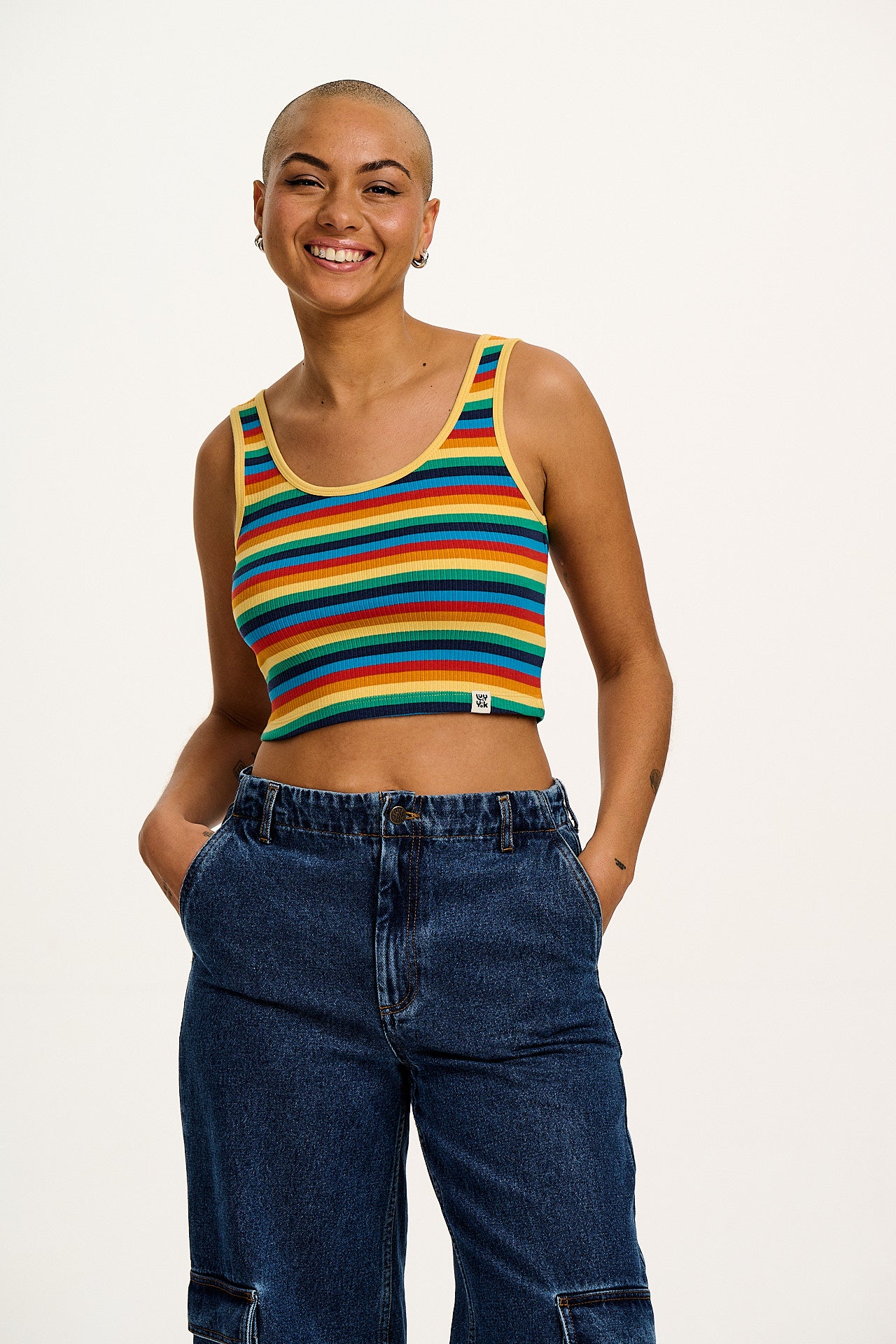 Josy - Vest Top in Rainbow Stripe