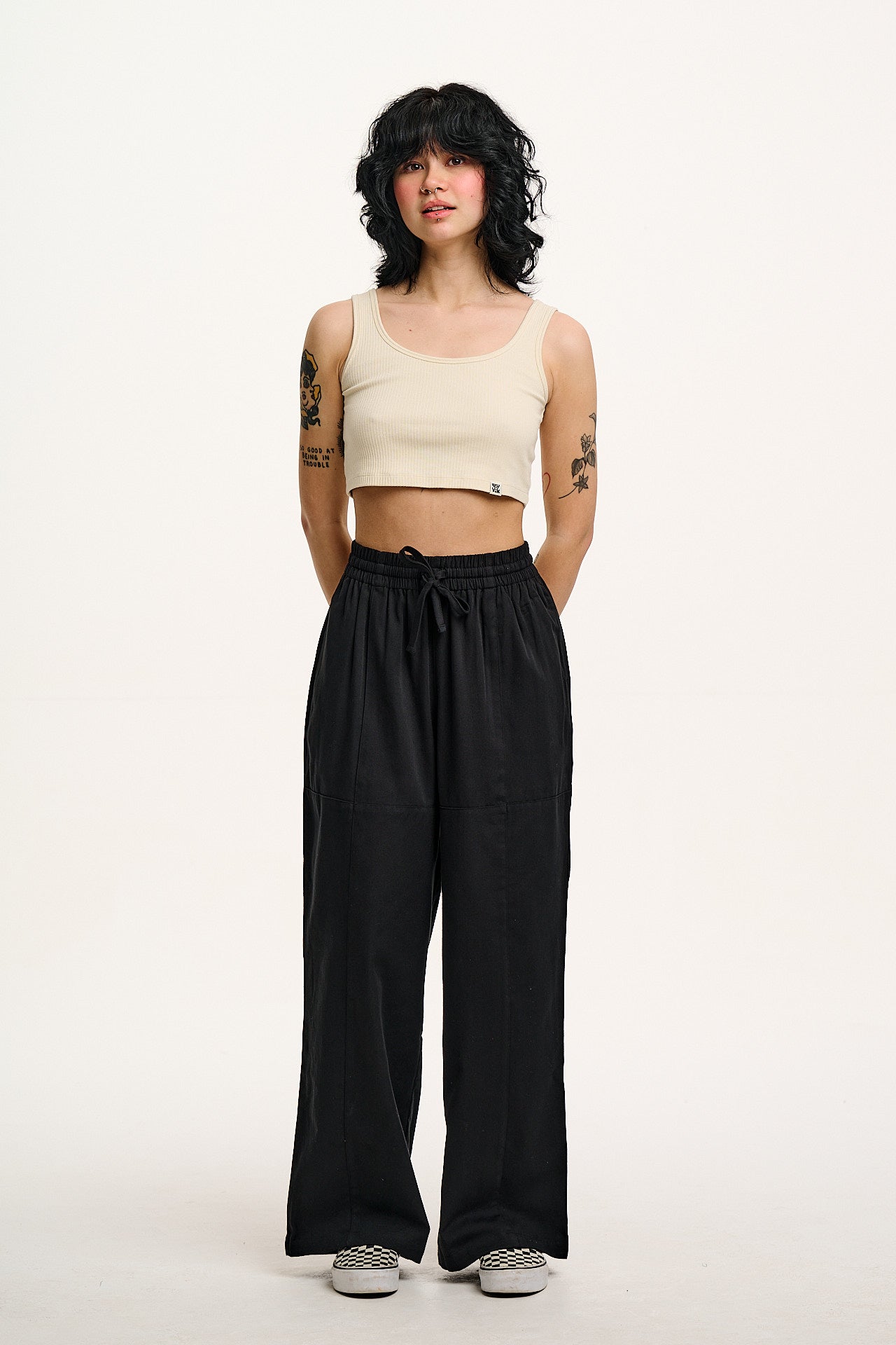 Norris - Cotton Trousers in Black