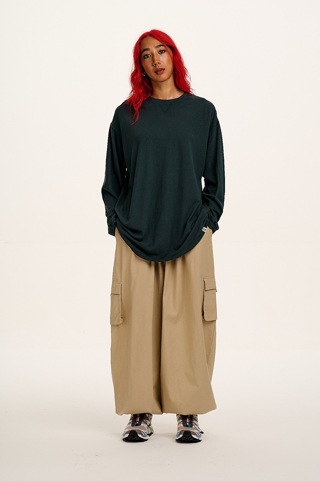 Murat - Long Sleeve Lightweight Cotton & Hemp Tee in Midnight Black